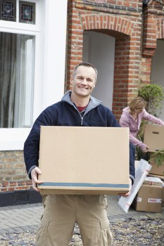 Flat removal team planning a move in a Croydon apartment block