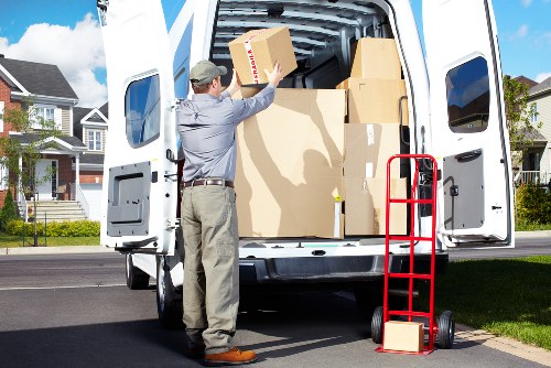 Packed boxes and furniture ready for house removals in Croydon